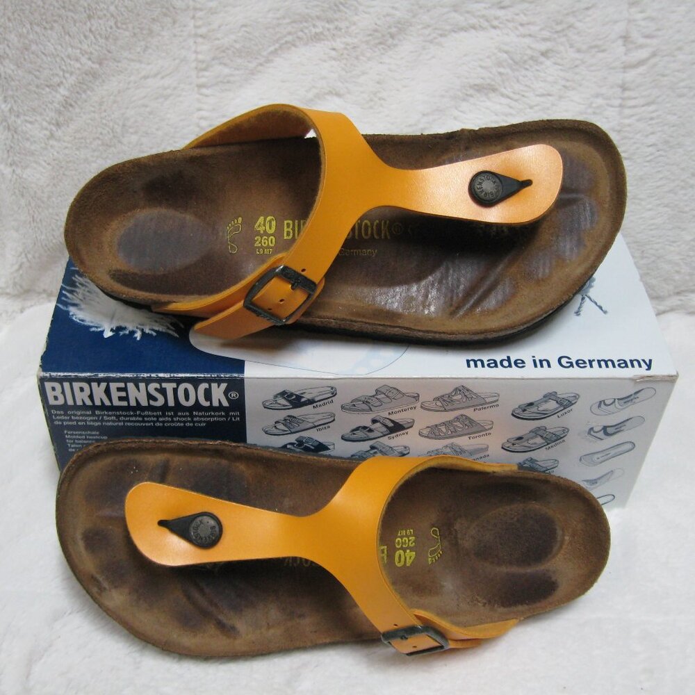 Birkenstock GIZEH Birko Flor Citrine Orange 40 R US W 9 M 7